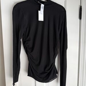 Aritzia Black Long Sleeve Mock Neck Top NWT